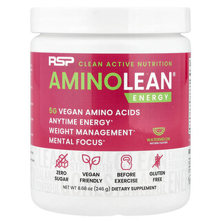 آر إس بي نيوتريشن‏, AminoLean® Energy ، البطيخ ، 8.68 أونصة (246 جم)
