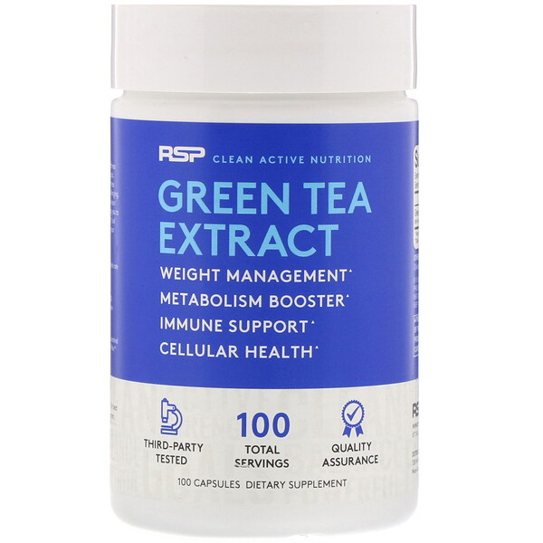 RSP Nutrition, Green Tea Extract, 500 mg, 100 Capsules iHerb