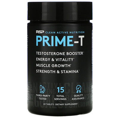 RSP Nutrition Prime-T, добавка для повышения уровня тестостерона, 60 таблеток