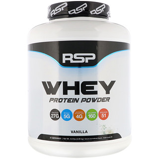RSP Nutrition, Сывороточный протеин в виде порошка, ваниль 4,6 фунта (2,09 кг)