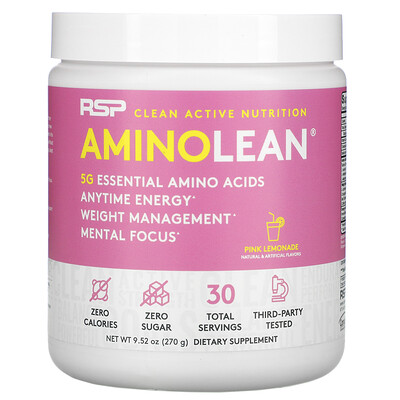 RSP Nutrition AminoLean, Pink Lemonade, 9.52 oz (270 g)