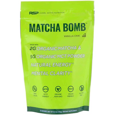 RSP Nutrition Matcha Bomb, ванильный чай, 150 г