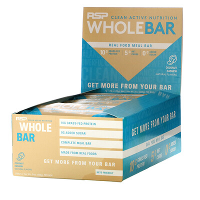 

RSP Nutrition Whole Bar, Coconut Cashew, 12 Bars, 1.76 oz (50 g) Each