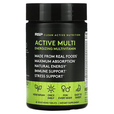 

RSP Nutrition Active Multi бодрящие мультивитамины 45 вегетарианских таблеток