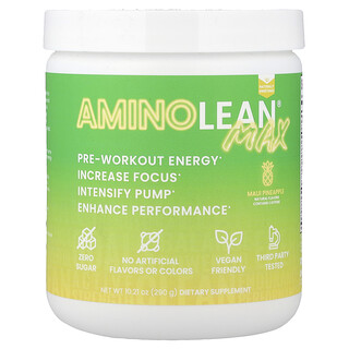 RSP Nutrition, AminoLean® Max, Energia Pré-Treino, Abacaxi Maui, 290 g (10,21 oz)