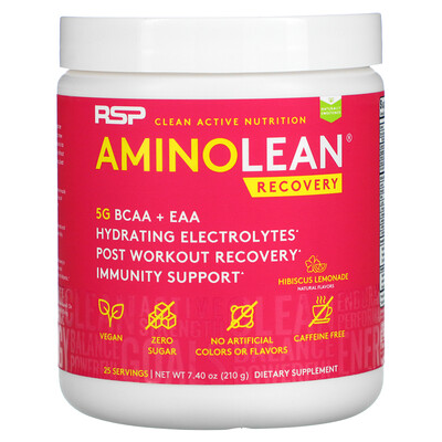 

RSP Nutrition AminoLean Recovery, лимонад из гибискуса, 210 г (7,40 унции)