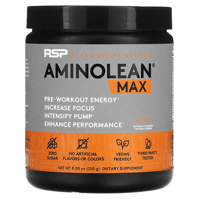 

RSP Nutrition AminoLean Max, сладкий персик, 250 г (8,8 унции)