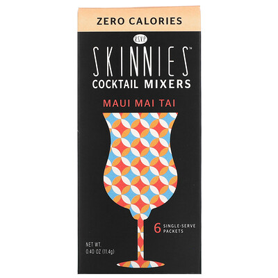 

RSVP Skinnies, Cocktail Mixers, Maui Mai Tai, Zero Calories, 6 Single Serve Packets, 0.40 oz (11.4 g) Each