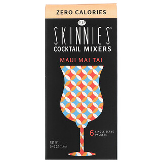 RSVP Skinnies, Cocktail Mixers, Maui Mai Tai, Zero Calories, 6 Single Serve Packets, 0.40 oz (11.4 g) Each