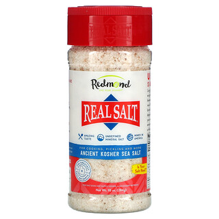 Redmond Trading Company, Real Salt，古代犹太犹太犹太洁食认可认可海盐，10 盎司（284 克）