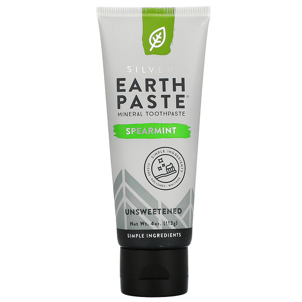 Earthpaste, Mineral Toothpaste, Unsweetened, Spearmint, 4 oz (113 g)