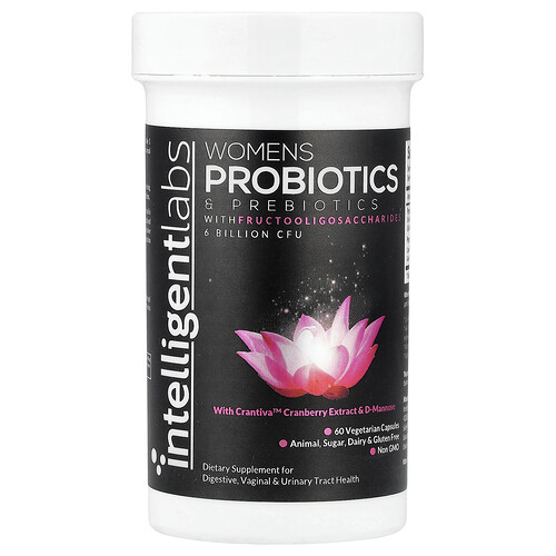 Intelligent Labs Women's Probiotics & Prebiotics with Fructooligosaccharides, 60 Vegetarian Capsules