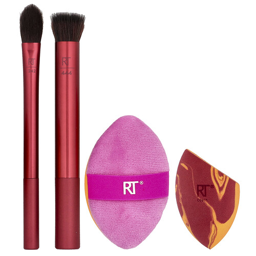 Real Techniques Real Techniques, Merry Must-Haves, Brush & Sponge Set, 4 Piece Set