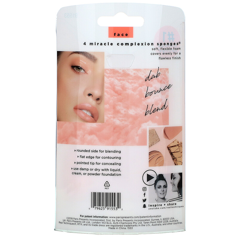 Real Techniques, Miracle Complexion Sponges, 4 Sponges iHerb