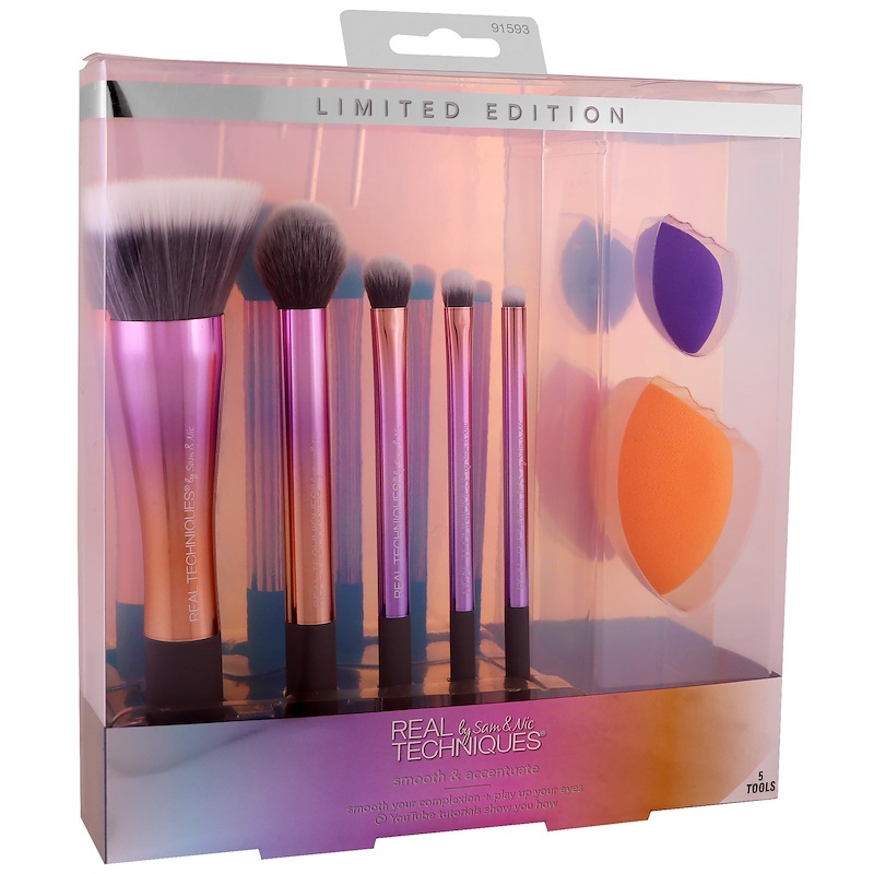 Real Techniques, Limited Edition, Smooth & Accentuate, 5 Brushes + 2 ...