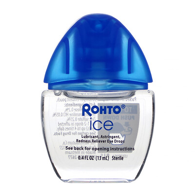 Rohto Cooling Eye Drops, Ice, All-In-One, 0.4 fl oz (13 ml)