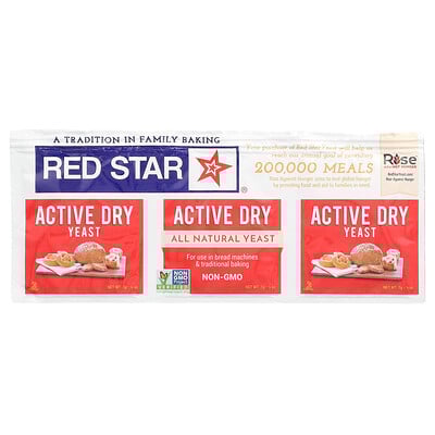 Red Star  Active Dry Yeast  3 Strips  0.25 oz (7 g) Each