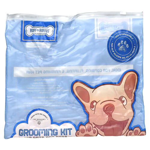 Ruff 'N Ruffus, Pflegeset für Katzen und Hunde, blau, 1 Stiel mit Silikongel Fill