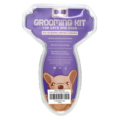 

Ruff 'N Ruffus Grooming Kit for Cats and Dogs Gel Rake & Nail Clipper Purple 1 Gel Rake 1 Nail Clipper