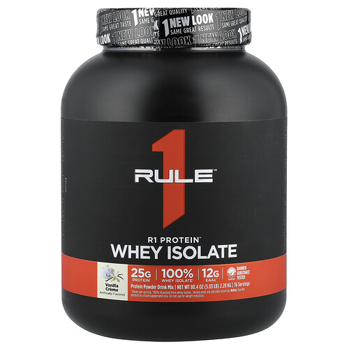 Rule One Proteins, R1 Protein™ Whey Isolate, Molkenproteinisolat, Vanillecreme, 2,28 kg (5,03 lb.)