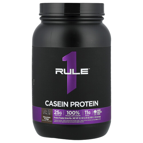 Rule One Proteins Casein Protein, Chocolate Fudge, 2.01 lb (910 g)