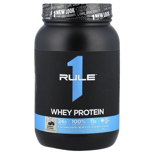 Rule One Proteins, Whey Protein, Cookies & Creme, Molkenprotein, Kekse und Creme, 884 g (1,95 lbs.)