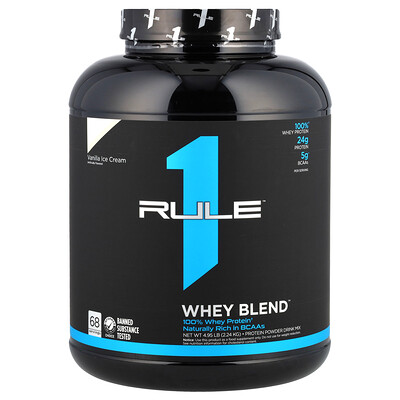 Rule One Proteins  Whey Blend  Protein Powder Drink Mix  Vanilla Ice Cream  4.95 lb (2.24 kg)
