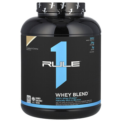 Rule One Proteins  Whey Blend  Protein Powder Drink Mix  Cookies & Creme  4.95 lb (2.24 kg)