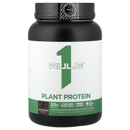 Rule One Proteins Plant Protein, Dark Chocolate, 1.48 lb (670 g)