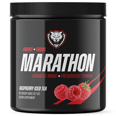 

6AM Run, Marathon, Advanced Amino + Preworkout Formula, Raspberry Iced Tea, 12.7 oz (360 g)