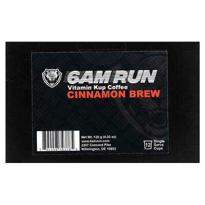 

6AM Run Vitamin Kup Coffee Cinnamon Brew 12 Single Serve Cups 4.23 oz (120 g)