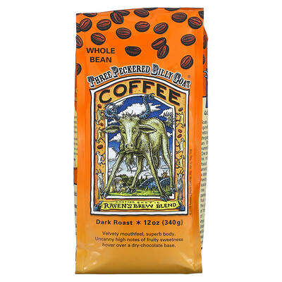 Купить Raven's Brew Coffee Three Peckered Billy Goat Coffee, цельные зерна, темная обжарка, 340 г (12 унций)