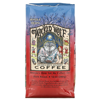 Купить Raven's Brew Coffee Wicked Wolf Coffee, цельные зерна, темная обжарка, 340 г (12 унций)