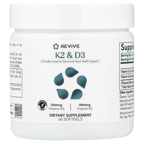 Revive, Vitamin K2 & D3, 60 Weichkapseln