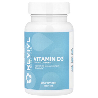 Revive, Essentials, Vitamin D3, 125 mcg (5,000 IU), 60 Softgels