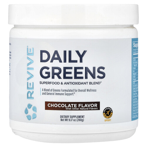 Revive Daily Greens, Chocolate, 9.17 oz (260 g)