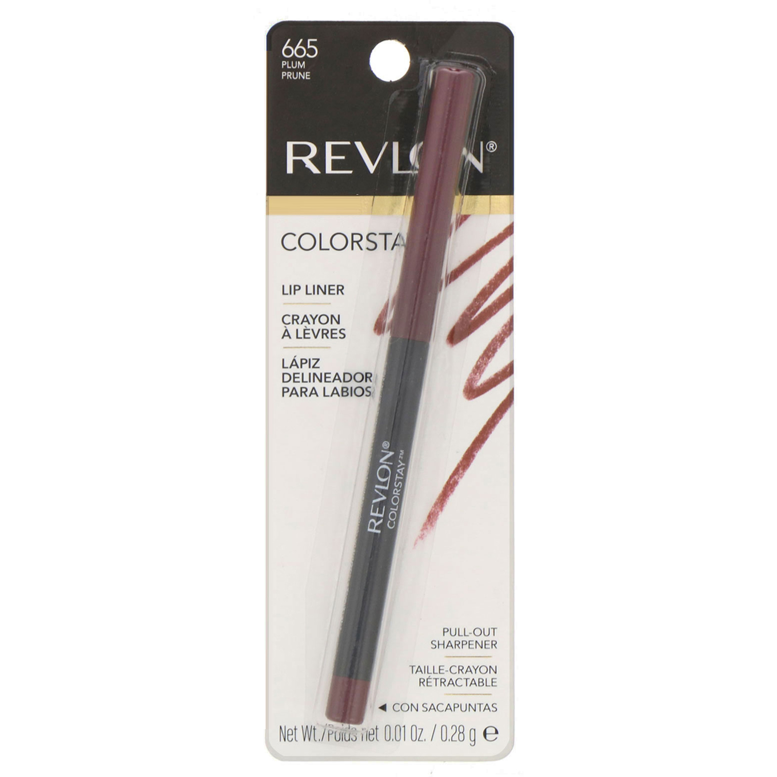 Revlon, Colorstay, Lip Liner, Plum 665, 0.01 oz (0.28 g) - iHerb