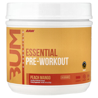 Raw Nutrition, Bum, Zəruri Məşqdən əvvəl məşq, Şaftalı Mango, 14.9 oz (423 q)