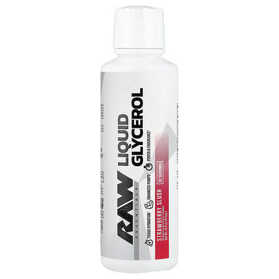Raw Nutrition, Glicerol líquido, Granizado de fresa, 473 ml (16 oz. líq.)