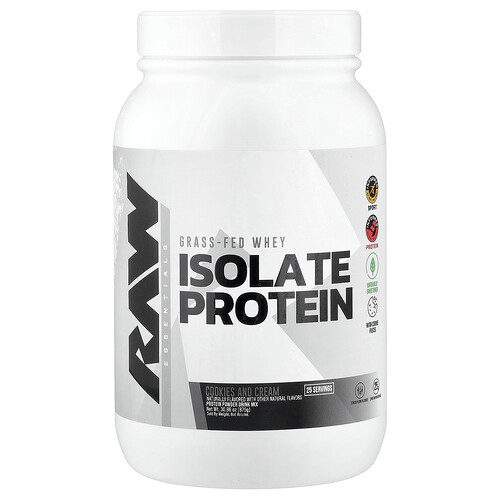 Raw Nutrition, Essentials, aus Gras gefüttertes Molken-Isolat-Protein, Kekse und Sahne, 875 g