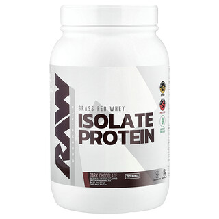 Raw Nutrition, Productos esenciales, Aislado de proteína de suero de leche proveniente de animales alimentados con pasturas, Chocolate negro, 907 g (2 lb)