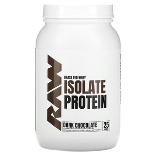 Raw Nutrition, Gressfôret myseproteinisolat, mørk sjokolade, 892,5 g