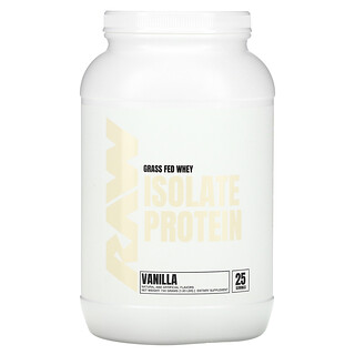 Raw Nutrition, Gressmatet myseisolatprotein, vanilje, 1,63 lb (740 g)