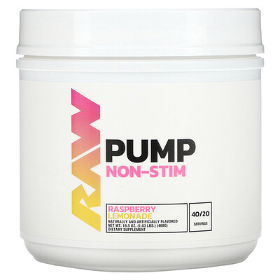 Product Image for Raw Nutrition, Pump, Non-Stim, Raspberry Lemonade, 1.03 lbs (468 g)
