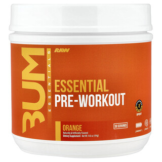 Raw Nutrition, Bum, Preentrenamiento esencial, Naranja, 414 g (14.6 oz)