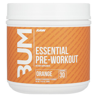 Raw Nutrition, バム、エッセンシャル プレワークアウト、オレンジ、399g（14.07オンス）