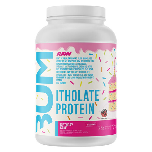 Raw Nutrition, Bum, Itholate® Protein, Birthday Cake, 29.1 oz (825 g)