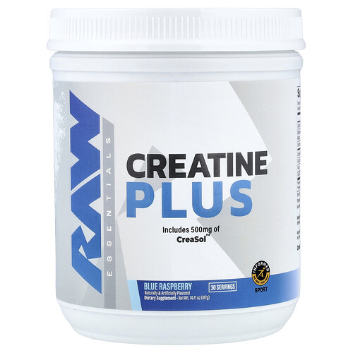 Raw Nutrition Essentials, Creatine Plus, Blue Raspberry, 14.71 oz (417 g)