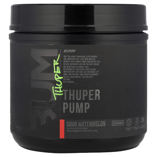 Raw Nutrition Bum, Thuper Pump, Sour Watermelon, 20.46 oz (580 g)