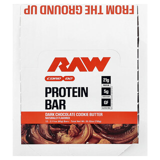 Raw Nutrition, Fehérjeszelet, étcsokoládés sütivaj, 12 szelet, 60 g (2,11 uncia) egyenként